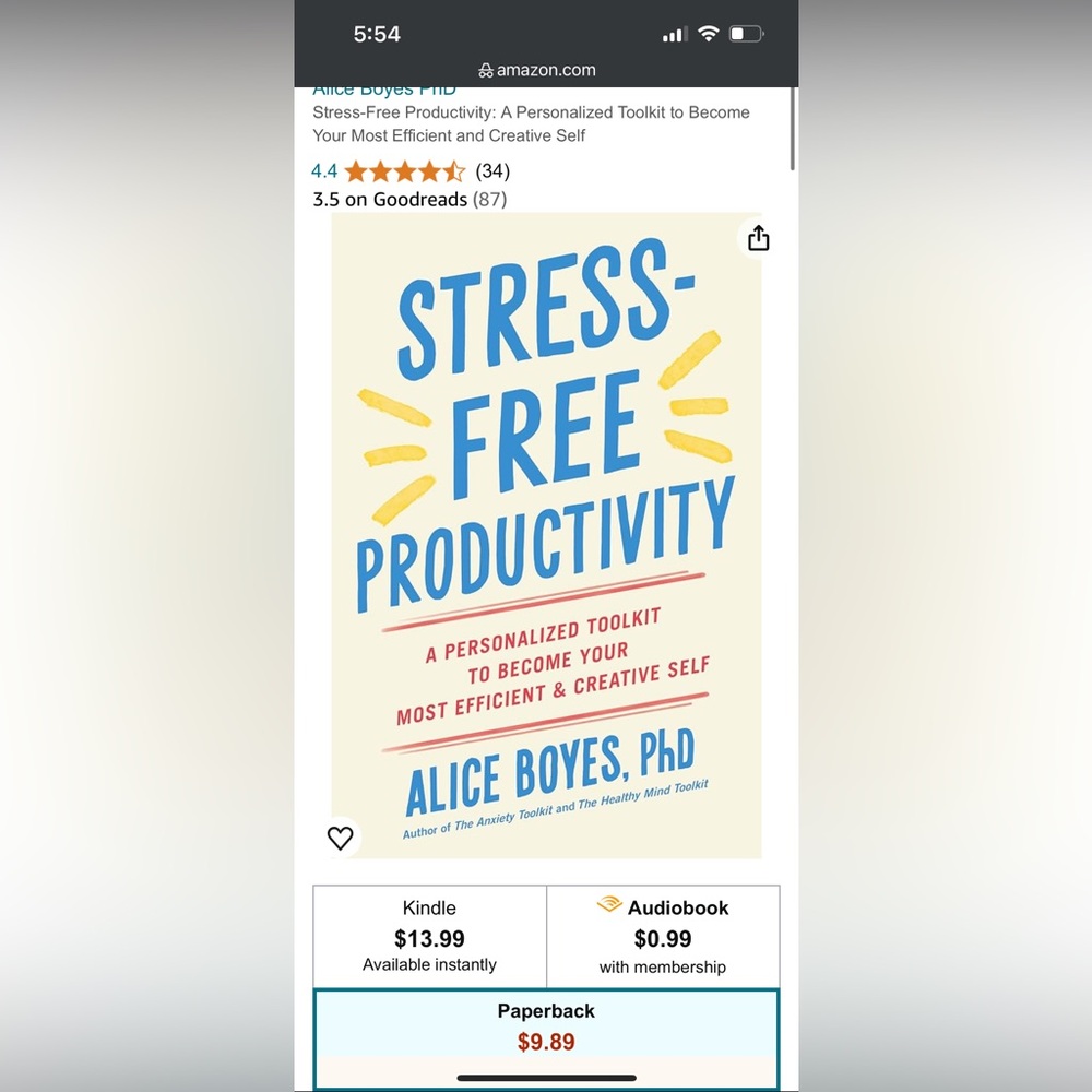 🆕 NEW Alice Boyes, Stress free productivity 👍 a personalized toolkit